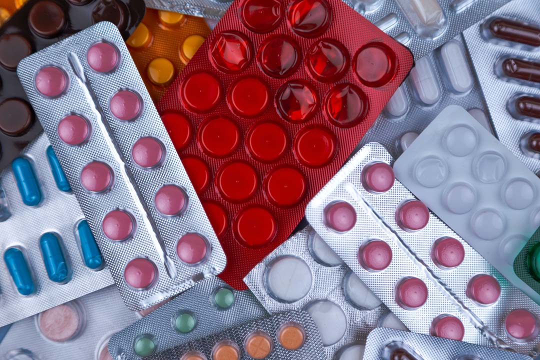 Picture showing medicines in different colors